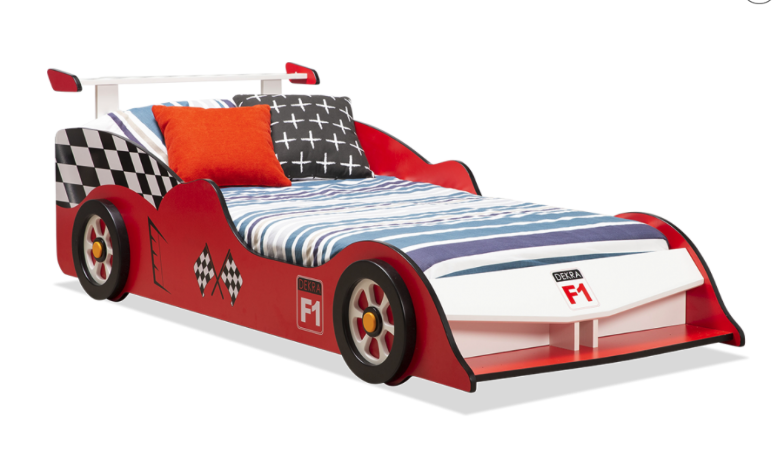 Red race car bed